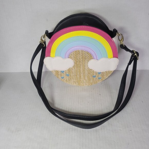 Betsey Johnson Handbags - Luv Betsy By Betsey Johnson Rainbow Straw Round Adjustable Crossbody Bag